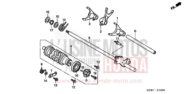 GEARSHIFT DRUM (CBF600S6/SA6/N6/NA6) for CBF600S ABS INTERSTELLAR BLACK METALLIC (NHA12) from 2006